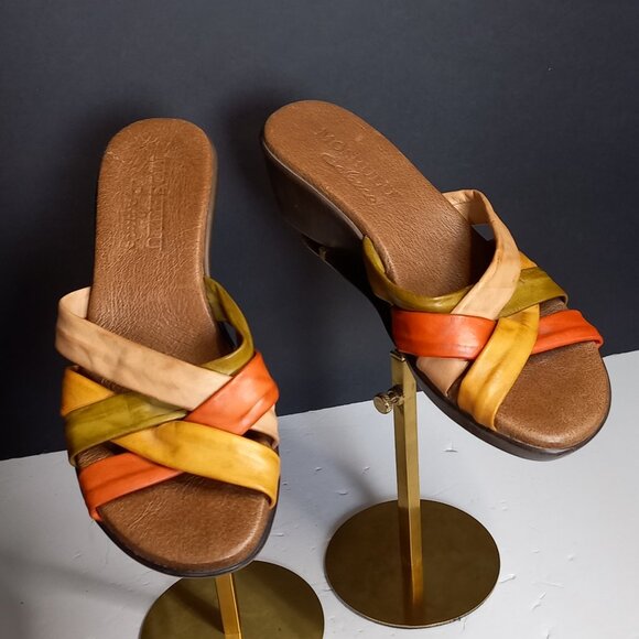 Moshulu Wedge Sandals Size 6.5/37 With Braided Design - Picture 1 of 8